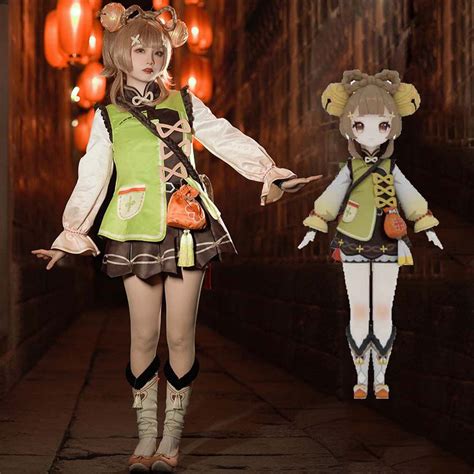 Game Genshin Impact YaoYao Cosplay Costume Outfit Cute Lolita Dress Lo ...