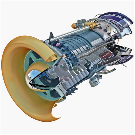 3d model aircraft jet turbine 3