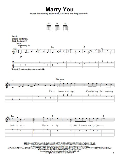 Marry You by Bruno Mars - Easy Guitar Tab - Guitar Instructor