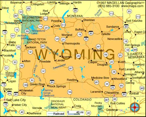 Wyoming Map and Wyoming Satellite Image