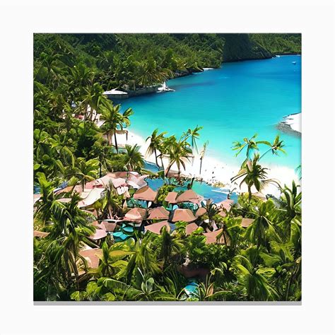 Tropical Beach Resort 1 Canvas Print by NorFy - Fy