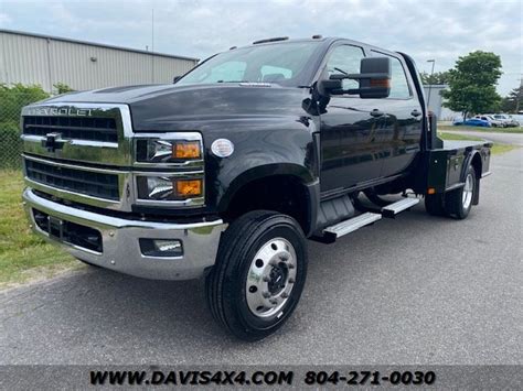 2020 Chevrolet Silverado 4500 5500 Diesel Crew Cab 4x4 Custom Hauler Flatbed