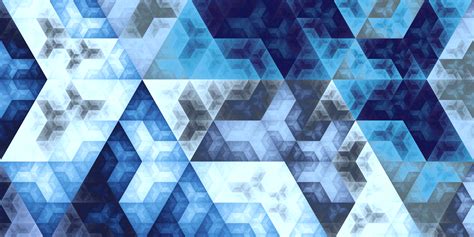 Wallpaper : digital art, 3D, symmetry, blue, fractal, hexagon, triangle ...