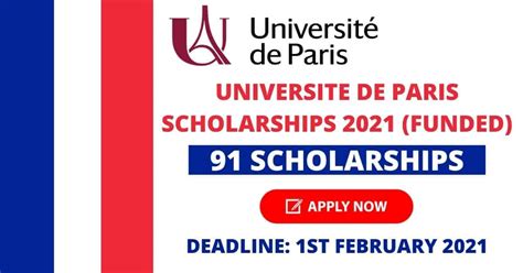 Study In France University of Paris Scholarships 2021 | Funded