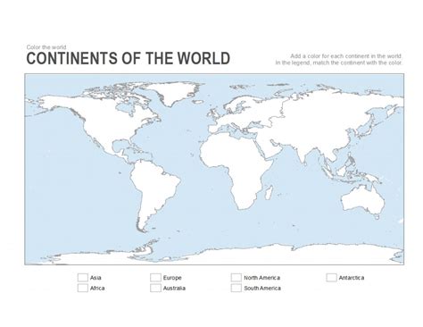 7 Printable Blank Maps For Coloring Activities In Your Geography throughout World Map Continents ...