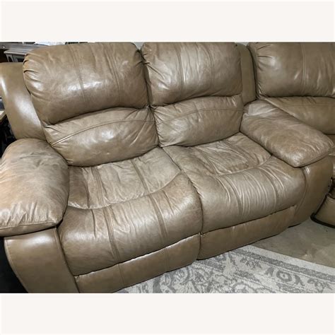 Raymour & Flanigan Leather Sectional - AptDeco