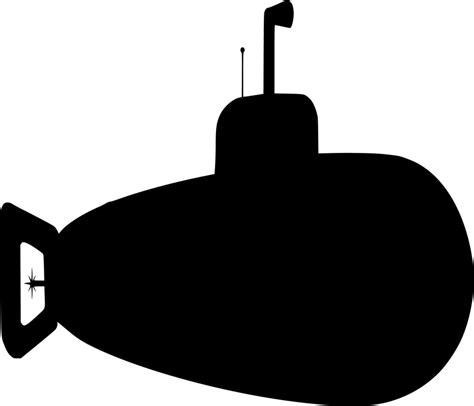 Vector silhouette of submarine on white background 23105212 Vector Art ...