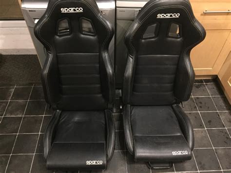 Pair of SPARCO R100 Black faux leather bucket sport seats | in Dartford, Kent | Gumtree