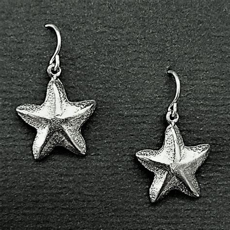 Starfish Pewter Drop Wire Earrings | Lovell Designs