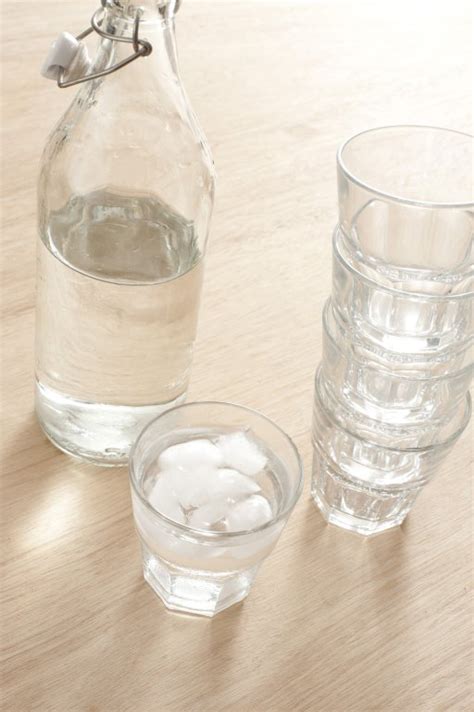 Glass bottle of pure fresh water - Free Stock Image