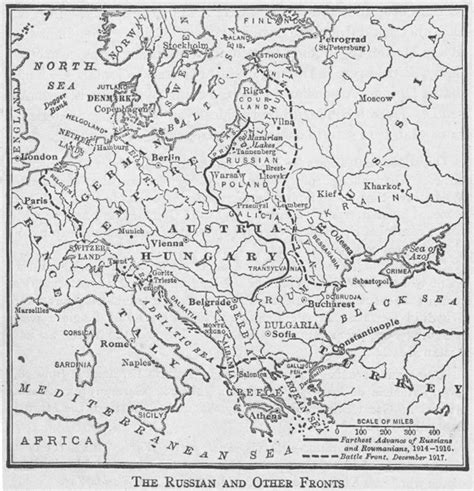 Map of the Eastern Front in World War I | Student Handouts