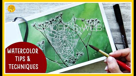 EASY WATERCOLOR SPIDER WEB/ COBWEB TUTORIAL | Watercolour TIPS ...