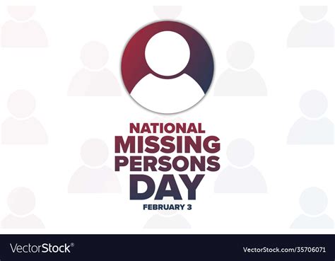 National missing persons day february 3 holiday Vector Image