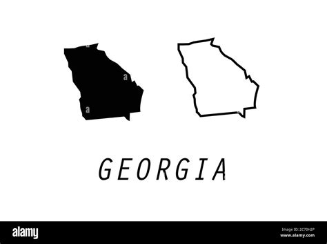 Georgia map outline U.S. state vector illustration Stock Vector Image & Art - Alamy