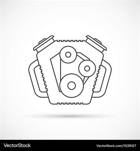 Car engine outline icon Royalty Free Vector Image