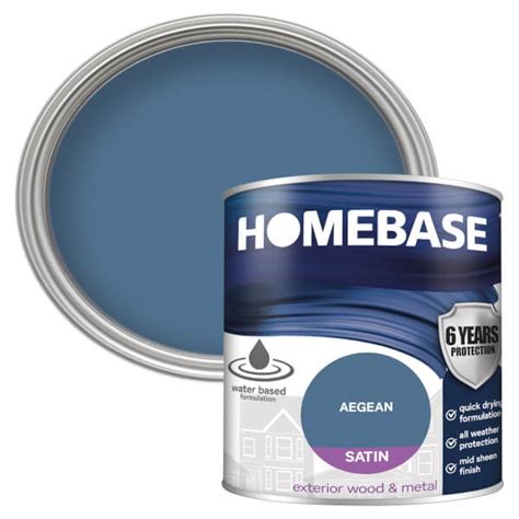 Homebase Exterior Satin Paint - Blazing Blue 750ml | Homebase