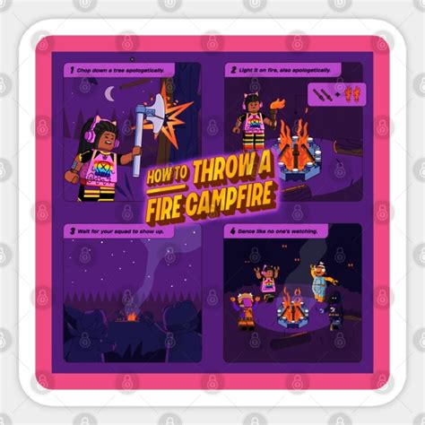 Lego Fortnite HOW TO THROW A FIRE CAMPFIRE! - Lego Fortnite - Sticker | TeePublic