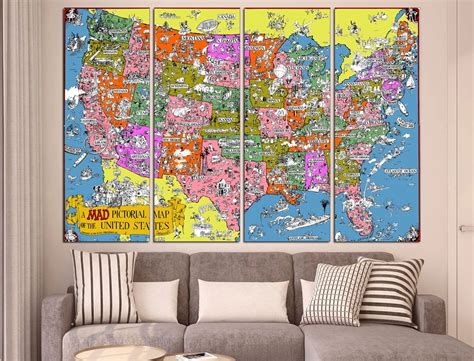 World Map Canvas Colorful World Map World Map Printing Modern Art Multi ...