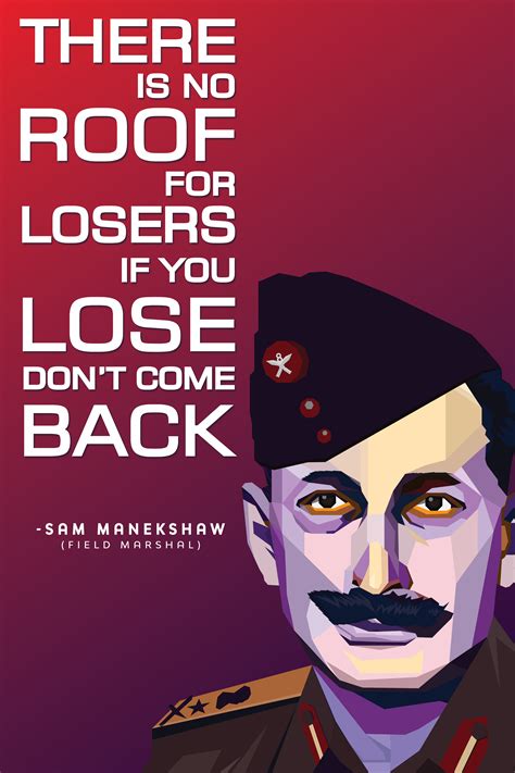 Field Marshal Sam Manekshaw Quotes Poster - Red Colour (12 X 18inch ...