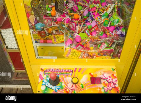 Candy Crane machine in the amusement arcade on Clacton Pier, Essex ...