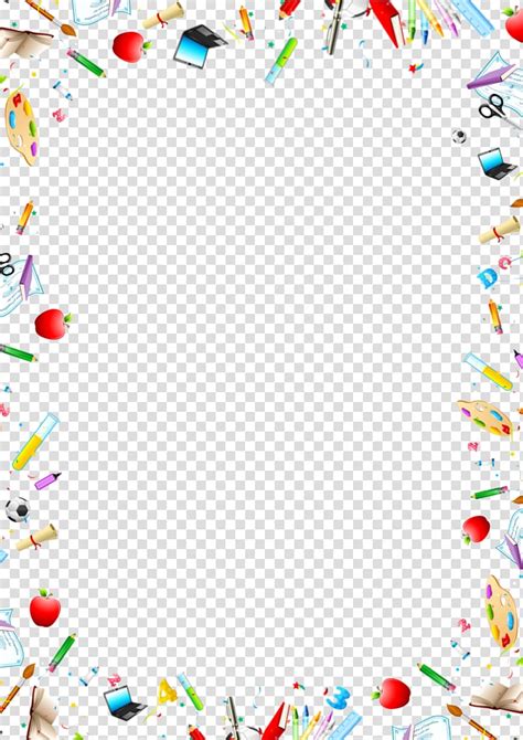 school supplies border png - Clip Art Library