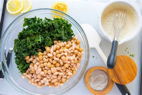 Creamy Tahini Kale Bean Salad