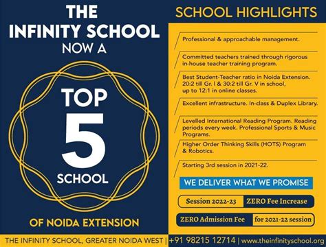 an ad for the top 5 school in india with information about it and how ...