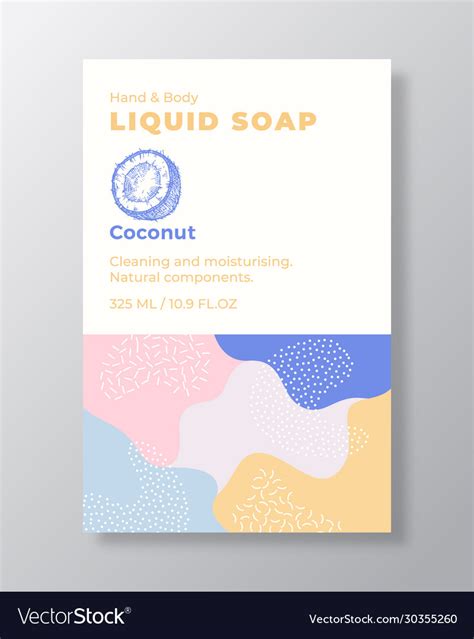 Liquid soap package label template abstract Vector Image