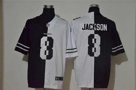 Baltimore Ravens Lamar Jackson #8 Nfl 2020 Black And White Jersey - Bluefink