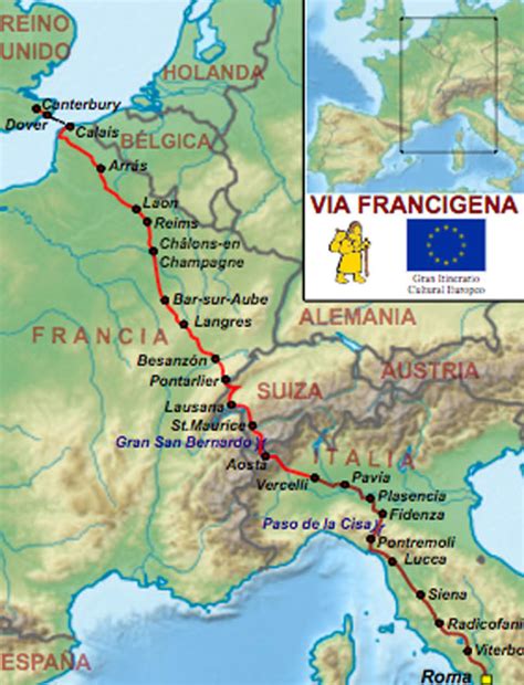 Via Francigena Pilgrimage Route Canterbury Road to Rome Italy