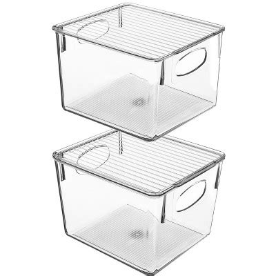 Sorbus Stackable Plastic Storage Bins With Lid : Target