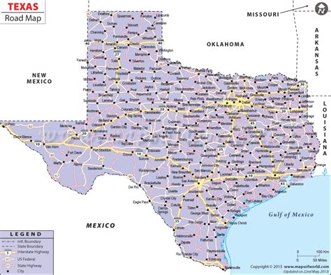 Texas road map – Artofit