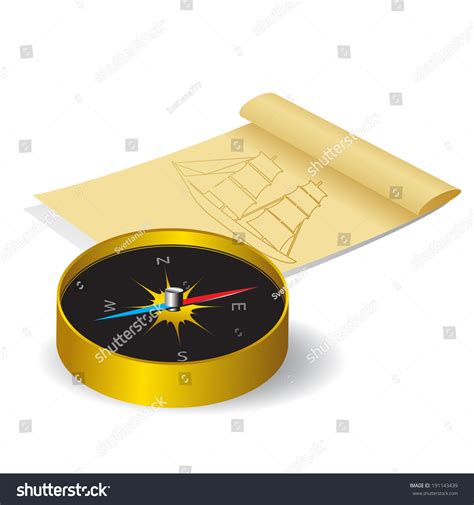 Compass Sheet Paper Ship Drawing Stock Vector (Royalty Free) 191143439 ...