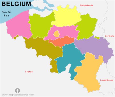 Free Belgium States Outline Map | States Outline Map of Belgium | Belgium Country States Outline ...