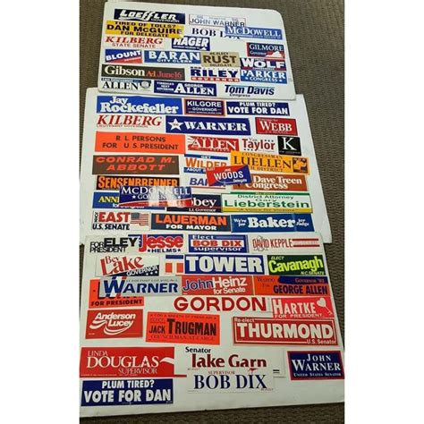 Collection of Political Campaign Bumper Stickers