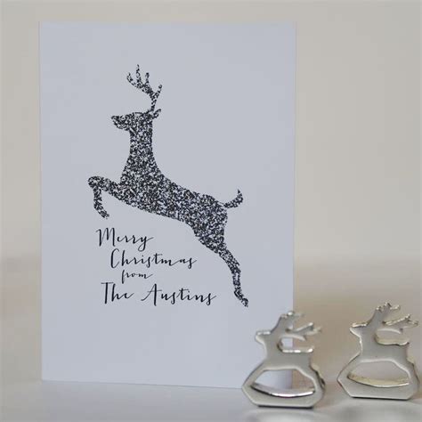 Reindeer Family Christmas Card - Personalised Family Christmas Card - Reindeer Christmas Card ...