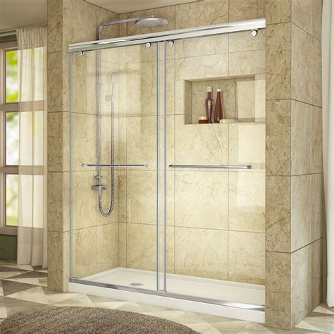 Dreamline Charisma Sliding Shower Door 56 - 60" W x 76" H Clear Glass Shower Door in Chrome Finish