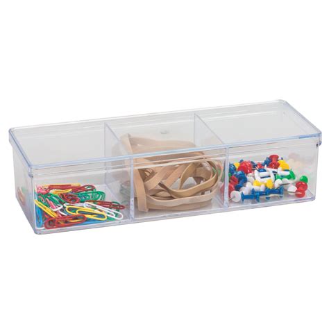 Clear Plastic 3-Compartment Storage Trays With Lids ($1 each) | Best ...