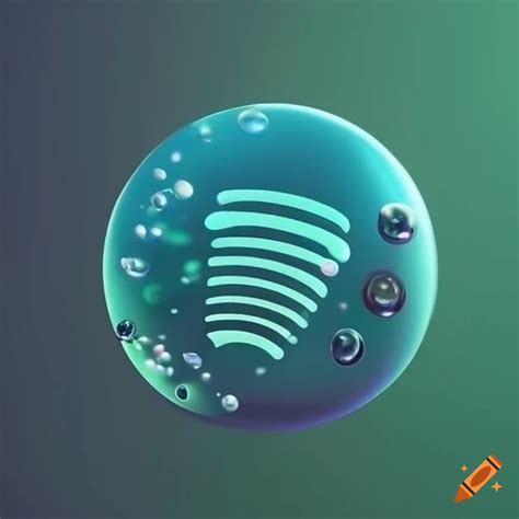 Spotify logo submerged underwater with bubbles on Craiyon