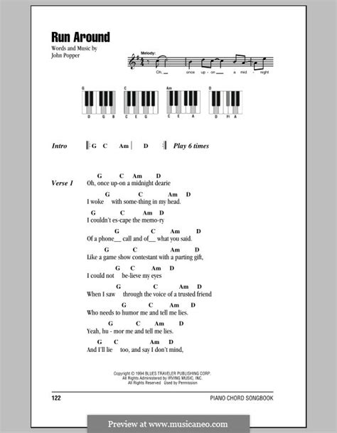 Run Around (Blues Traveler) by J. Popper - sheet music on MusicaNeo