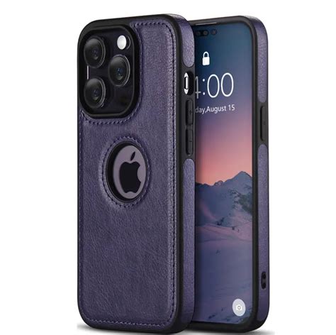 Deep Purple Leather Case- iPhone 14 pro and 14 pro max – Techifystore.pk