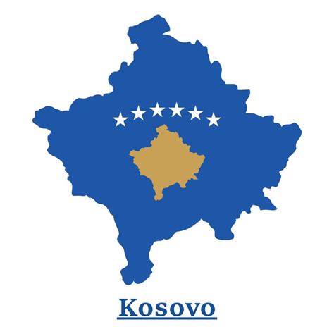 Kosovo National Flag Map Design, Illustration Of Kosovo Country Flag ...