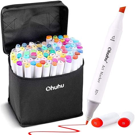 Amazon.com : 80 Colors Alcohol Markers, Ohuhu Double Tipped Markers ...