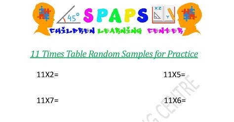 Download 11 Times Table Quiz Printable PDF Worksheets - Practice 11 Multiplication Table ~ SPAPS ...