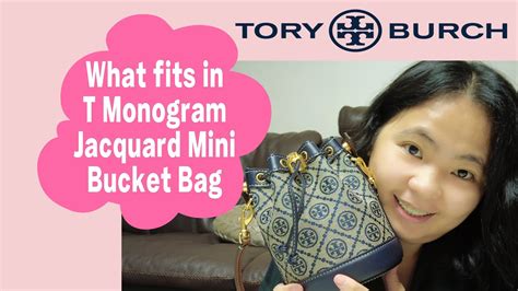 TORY BURCH T Monogram Jacquard Mini Bucket Bag | What fits in Mini Monogram Jacquard Bucket Bag ...