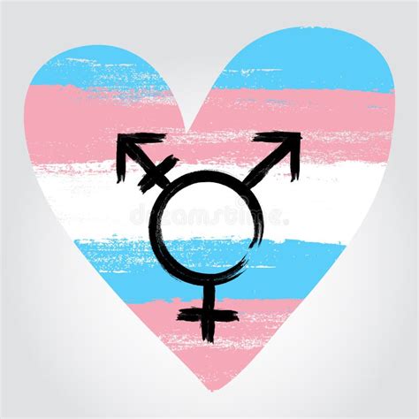 Transgender Pride Flag in a Form of Heart with Transgender Symbol Stock ...