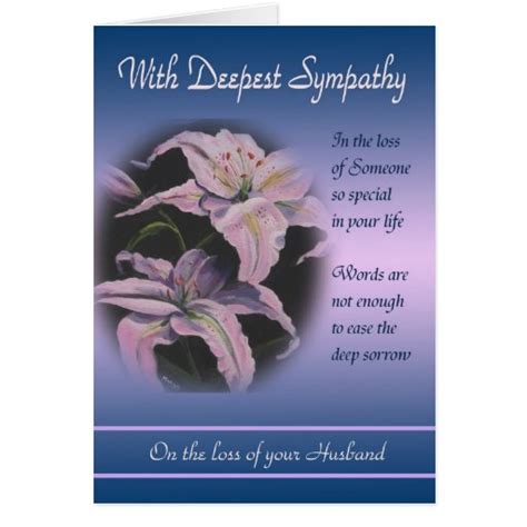 Loss of Husband - With Deepest Sympathy Greeting Cards | Zazzle