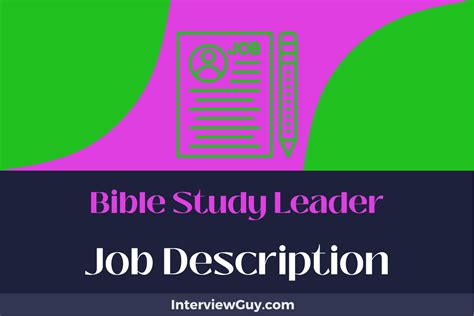 Bible Study Leader Job Description [Updated for 2024]