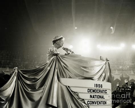 Eleanor Roosevelt Speaking At The 1956 by Bettmann