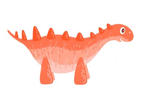 Premium Vector | Cute red cartoon dinosaur vector illustration